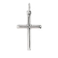 Sterling Silver Rhodium Plated Medium Tube Cross Pendant