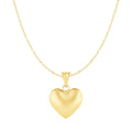 Puffed Heart Pendant in 10k Yellow Gold