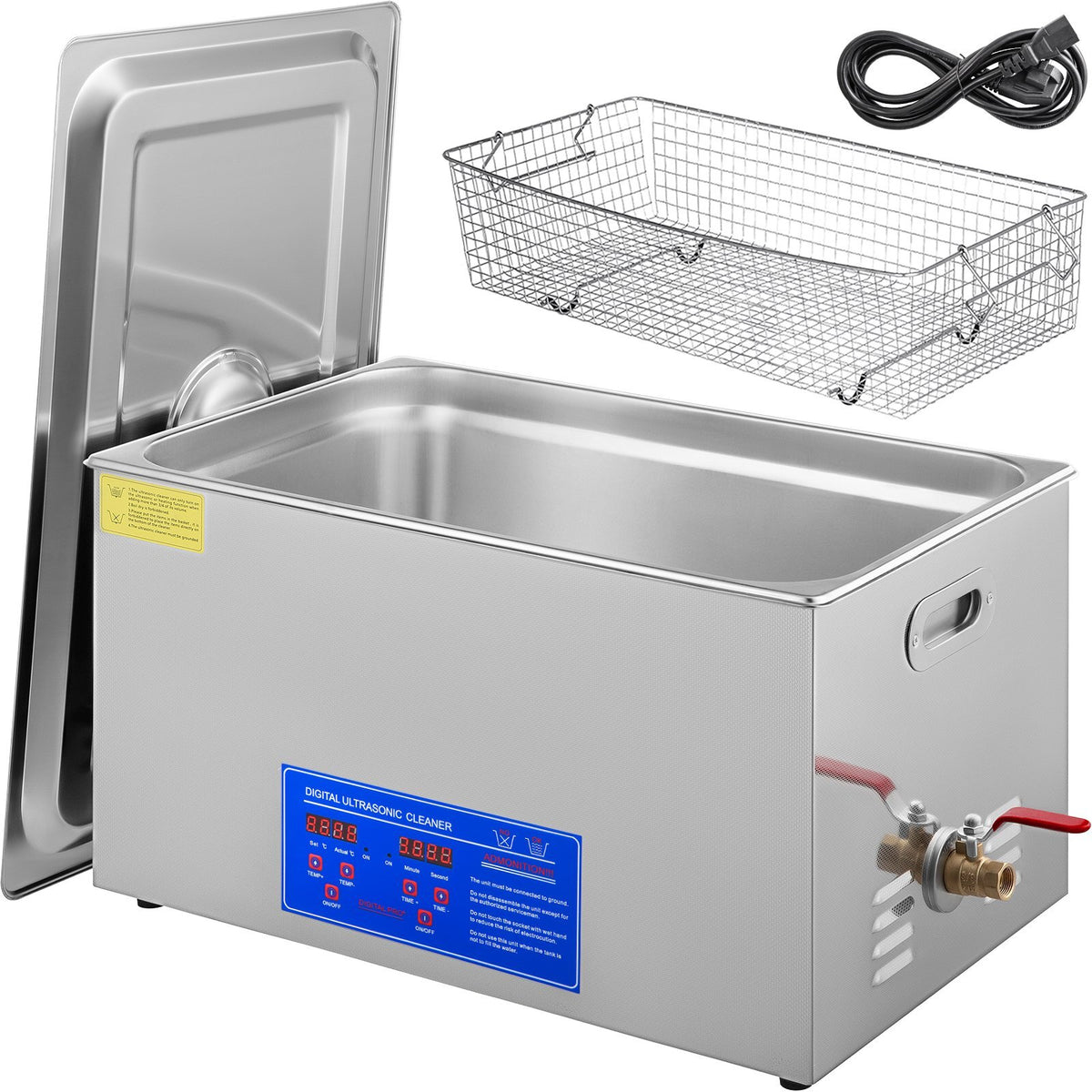 Professional Ultrasonic Cleaner, 30 L Ultrasonic Jewelry Cleaner with Digital Timer & Heater, Stainless Steel Industrial Sonic Cleaner 40kHz for Glasses, Watches, Rings, Small Parts